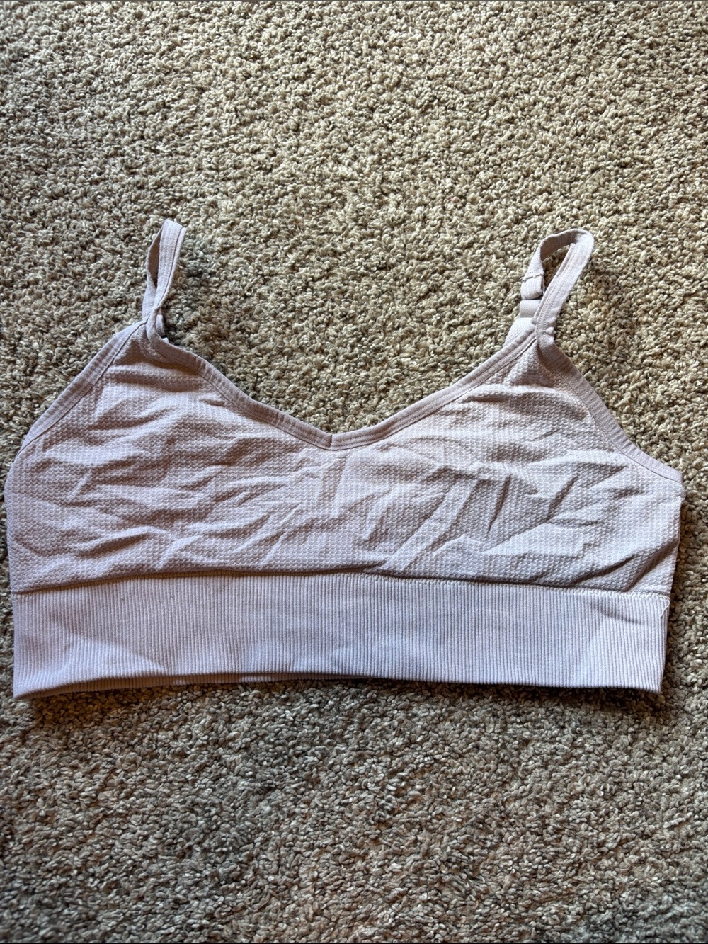 aerie Ribbed Wireless Bralette in Light Mauve